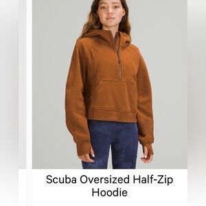 Lululemon Scuba oversized cropped half zip hoodie, size M/L
